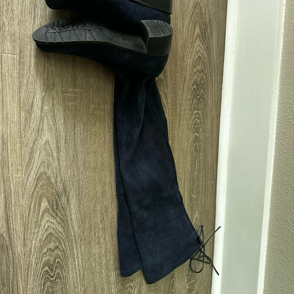 Stuart Weitzman‎ Lowland Navy Suede Over The Knee Boots 7.5